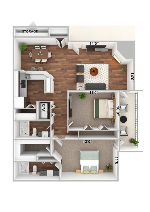 bedroom floor plan an in 1 bed 1 bath